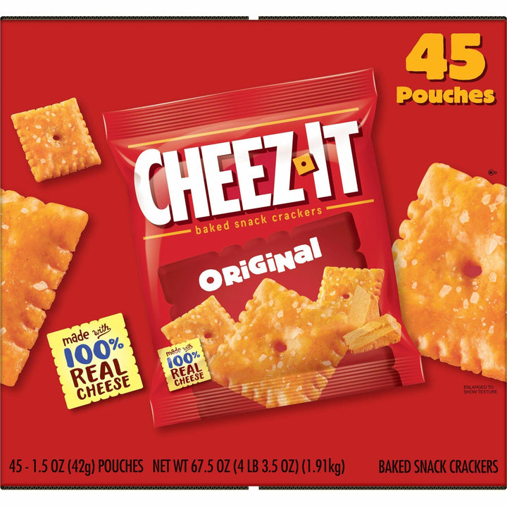 Image of Keebler® Crackers, Cheez-It. Original, 1.5oz. Bags, 45/CT, Orange