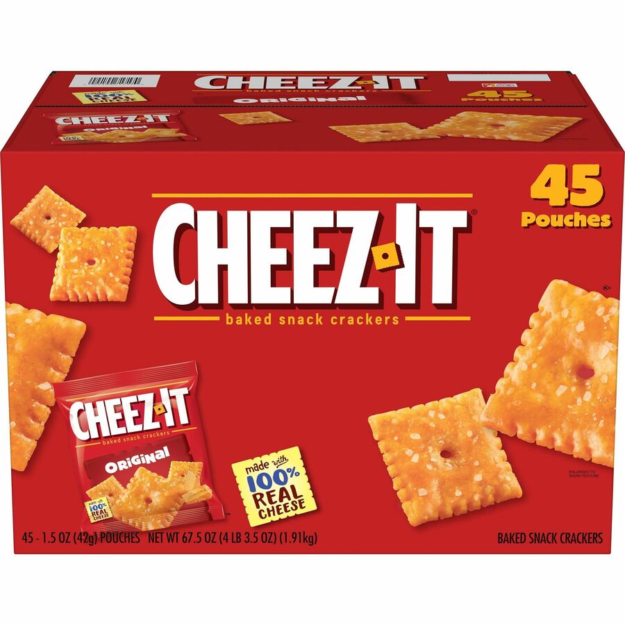 Image of Keebler® Crackers, Cheez-It. Original, 1.5oz. Bags, 45/CT, Orange