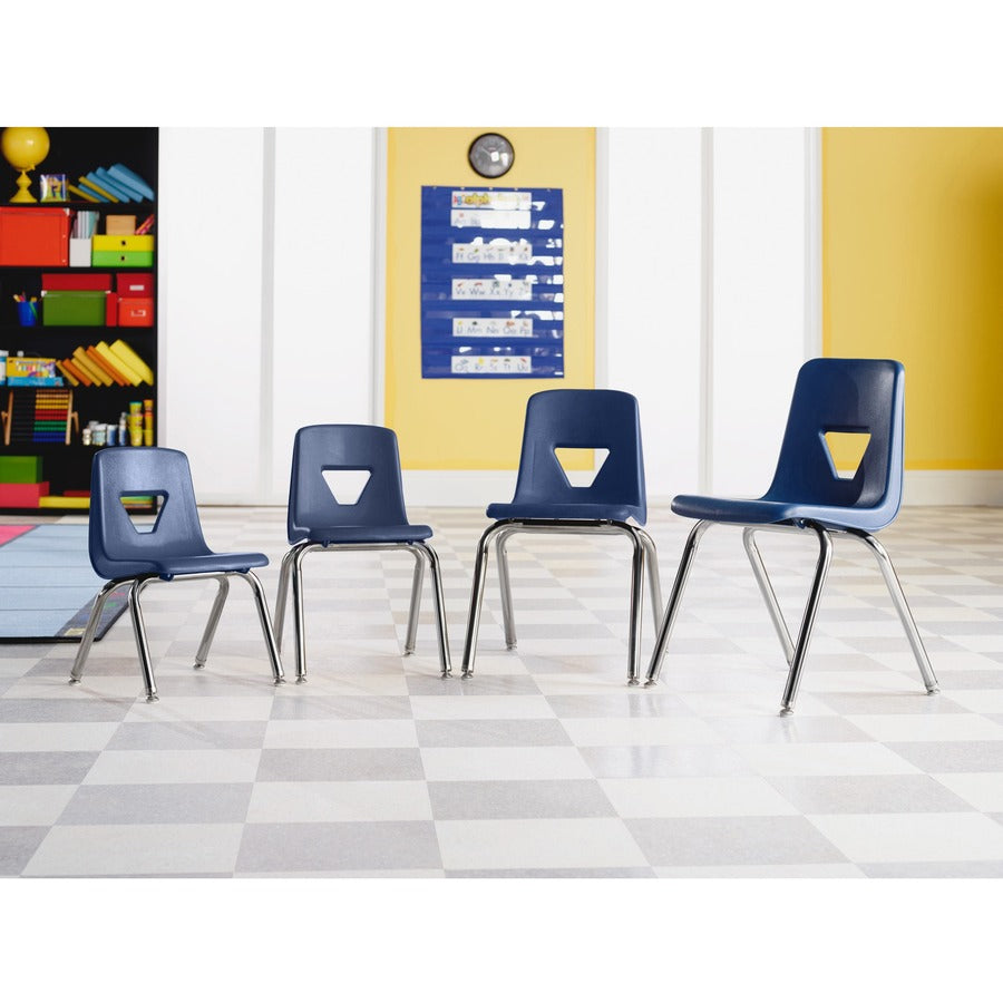 Image of Lorell Student Chairs, Stacking, 15-7/8"x20-1/2"x27", 4/CT, Black