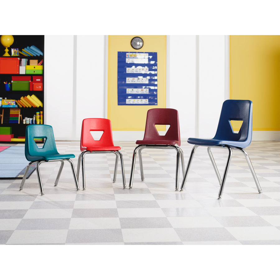 Image of Lorell Student Chairs, Stacking, 18-3/4"x20-1/2"x30", 4/CT, Black