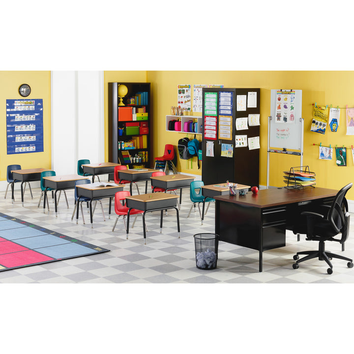 Image of Lorell Student Chairs, Stacking, 18-3/4"x20-1/2"x30", 4/CT, Black