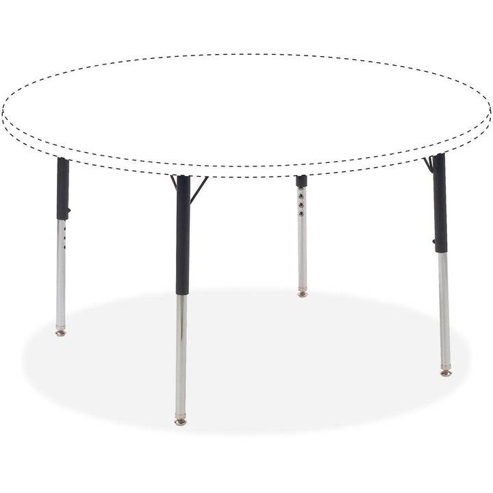 Image of Lorell Base w/4 Legs,f/Activity Tabletops,1-1/8"x30",4/CT,BK/Chrome