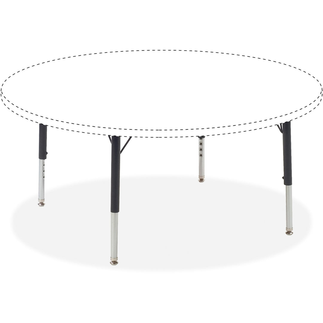 Image of Lorell Base w/4 Legs,f/Activity Tabletops,1-1/8"x25",4/CT,BK/Chrome