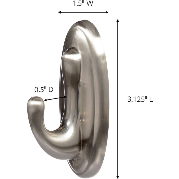 Image of Command 17051BNES Medium Traditional Hook, Brushed Nickel