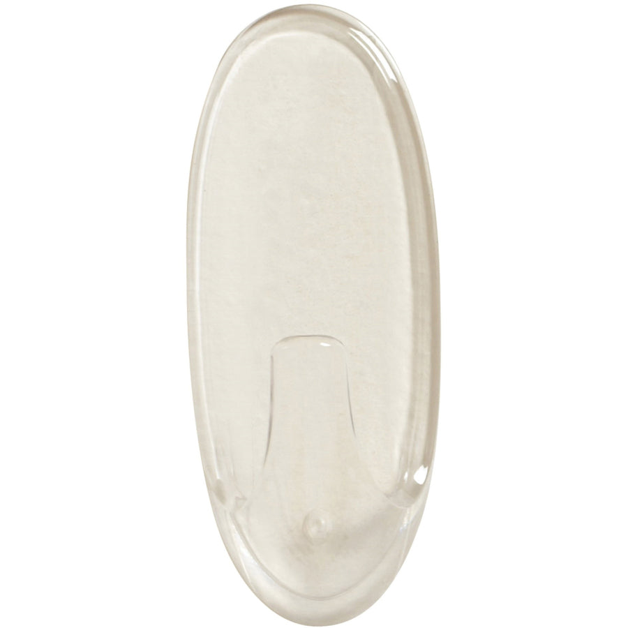 Image of Command 17093CLRES Large Hook with Clear Strips, 4 lb (1.81 kg) Capacity, 1.4" W x 3.4" Length, for Decoration, Plastic, Clear, 1 Pack
