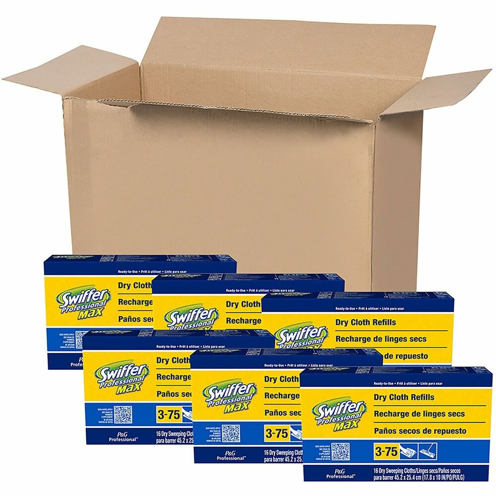 Image of Proctor & Gamble Swiffer Cloth Max, Disposable, 16/Box, 6/CT, White