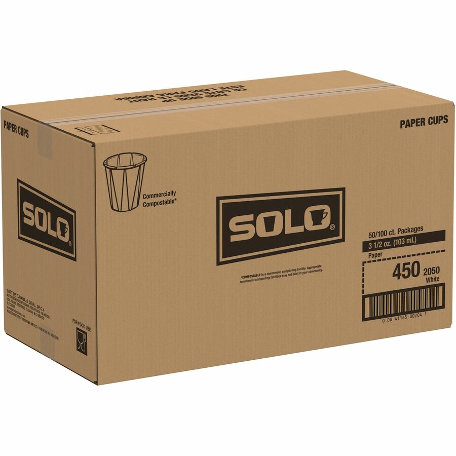 Image of SOLO® Portion Paper Cup, 3.5 oz., 100/PK, 50PK/CT, White