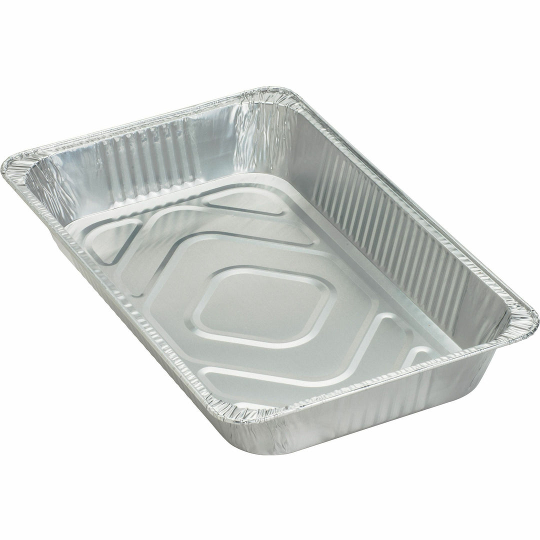 Image of Genuine Joe 10703 Full-size Disposable Aluminum Pan, Cooking, Serving, Disposable, Silver, Aluminum Body, 50 / Carton