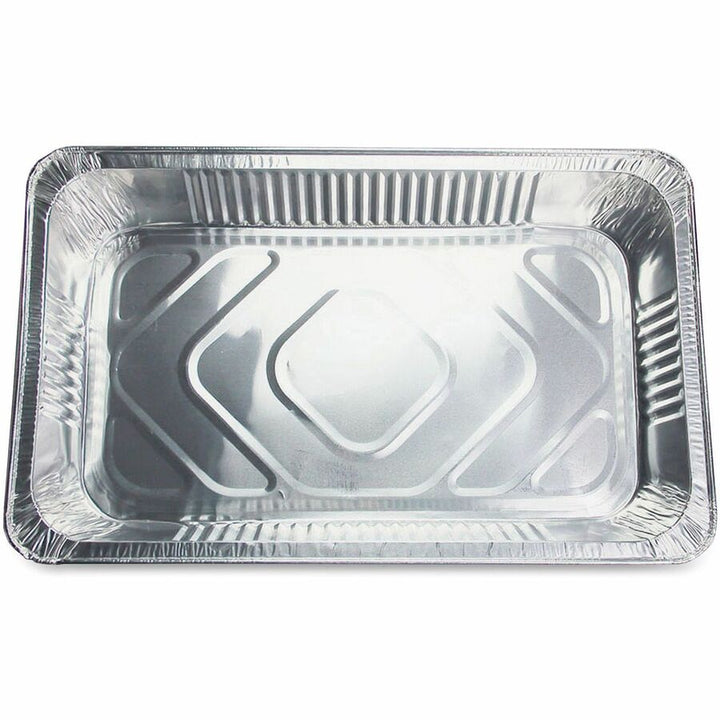 Image of Genuine Joe 10703 Full-size Disposable Aluminum Pan, Cooking, Serving, Disposable, Silver, Aluminum Body, 50 / Carton