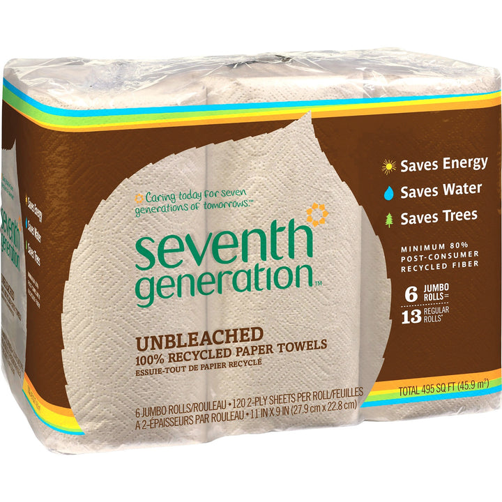 Image of Seventh Generation® Jumbo Paper Towel,2-Ply,120Shts/Roll,6RL/PK,4PK/CT,NL