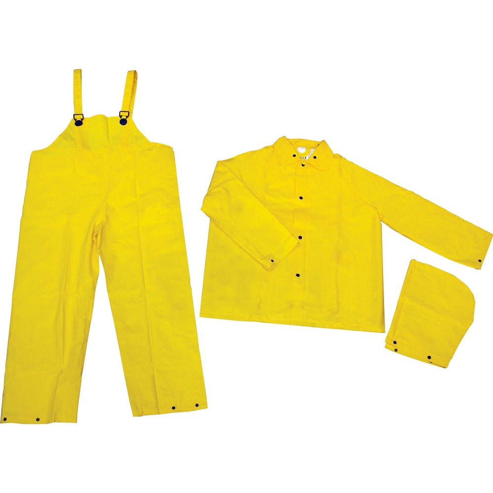 Image of MCR Safety Rainsuit, 3 Piece, Large, Yellow
