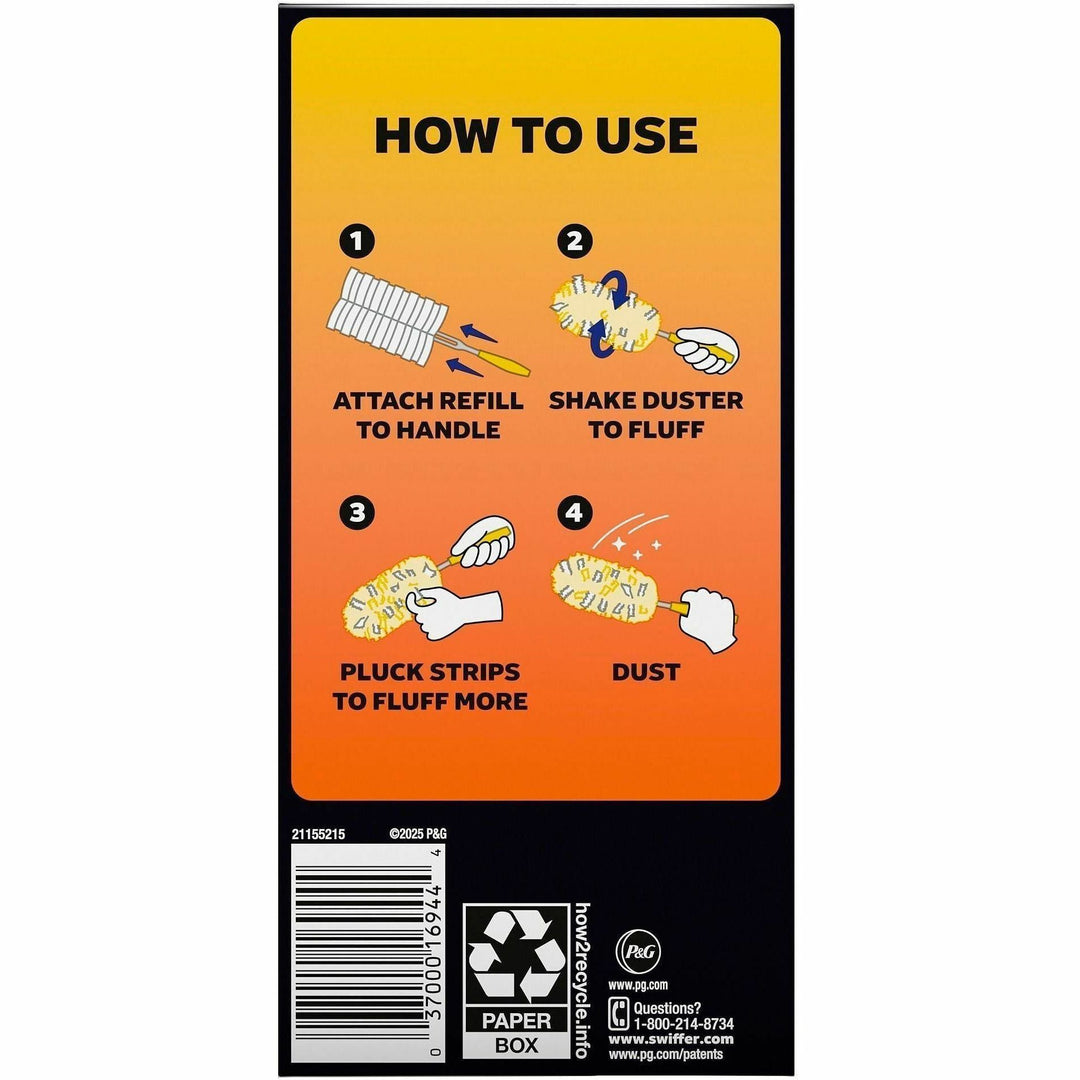 Image of Swiffer 21620 360-degree Dusters Refill, Disposable, Unscented, Fiber, Yellow, 6 / Box