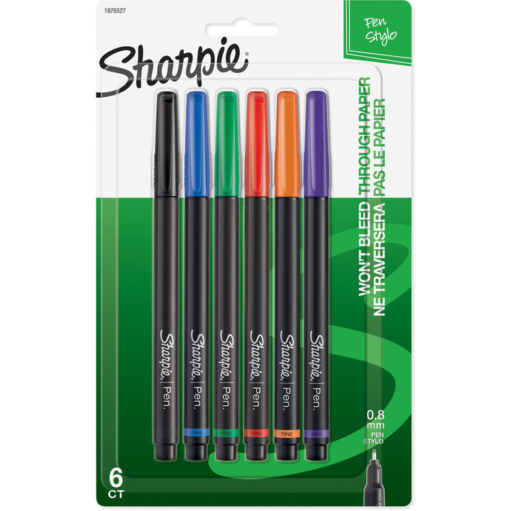 Image of Sharpie 1976527 Fine Point Pens, Fine Pen Point, Assorted Ink, 6 / Pack