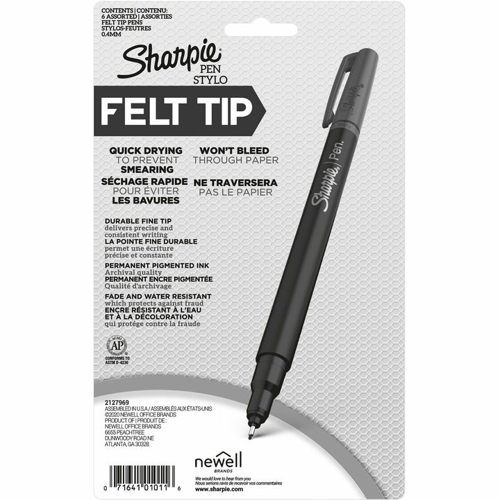 Image of Sharpie 1976527 Fine Point Pens, Fine Pen Point, Assorted Ink, 6 / Pack