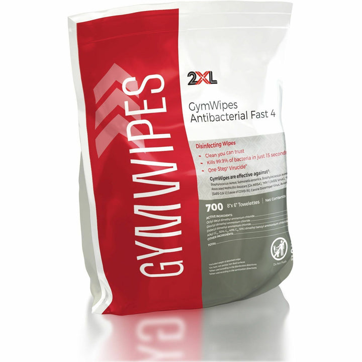 Image of 2XL L101 GymWipes Antibacterial Towelettes Bucket Refill, 6" W x 8" Length, White, 700/Bag, 1 Each