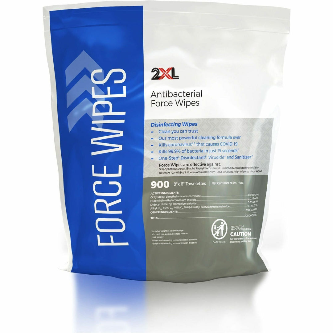 Image of 2XL L4014 Antibacterial Force Wipes Bucket Refill, 6" W x 8" Length, White, 900/Pack, 1 Each