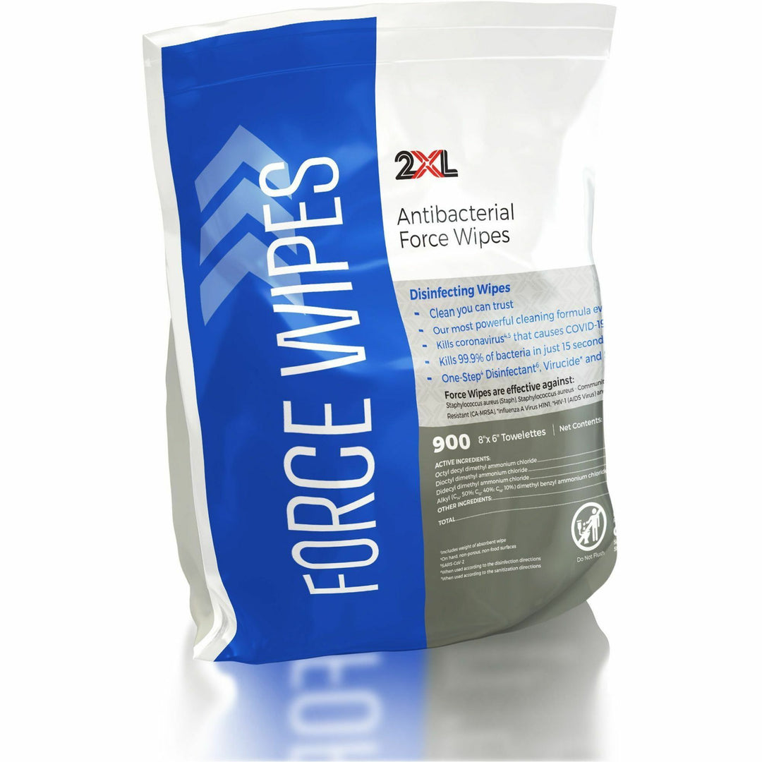 Image of 2XL L4014 Antibacterial Force Wipes Bucket Refill, 6" W x 8" Length, White, 900/Pack, 1 Each