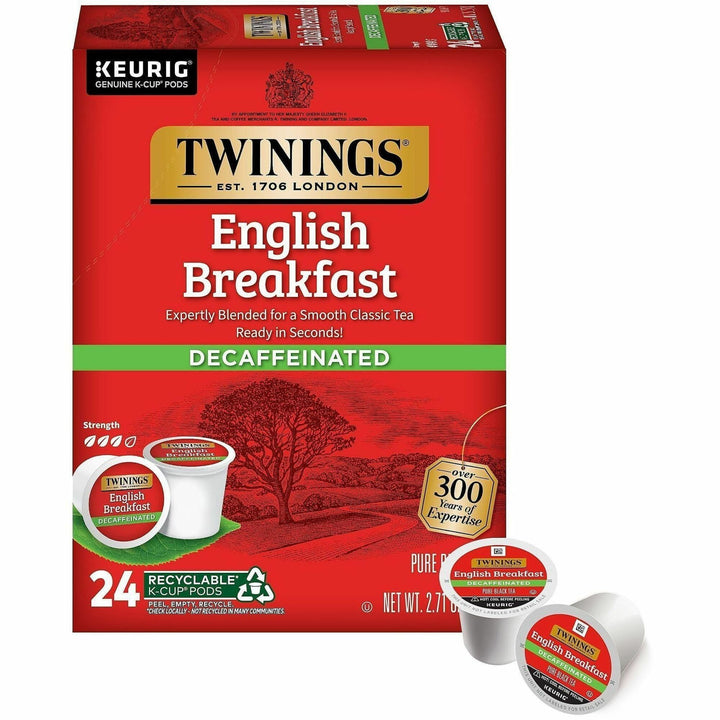 Image of TWININGS® Tea,Decaf,English Breakfast,Black,K-Cup,24/BX