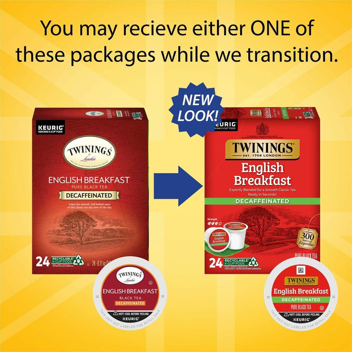 Image of TWININGS® Tea,Decaf,English Breakfast,Black,K-Cup,24/BX