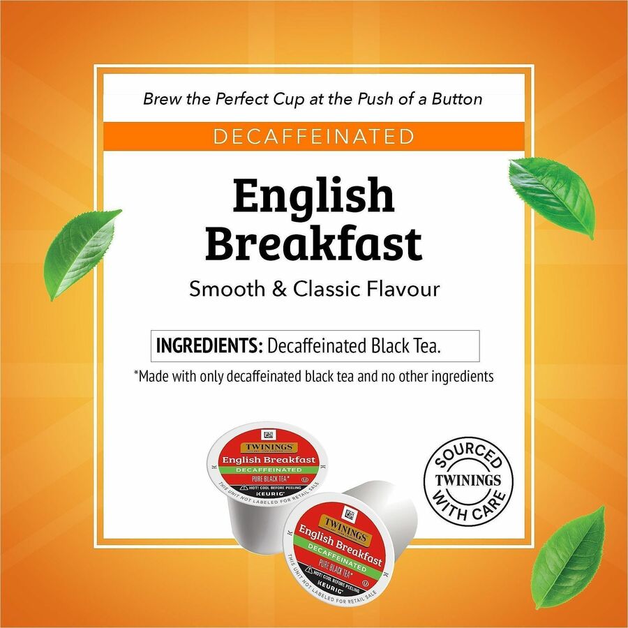 Image of TWININGS® Tea,Decaf,English Breakfast,Black,K-Cup,24/BX