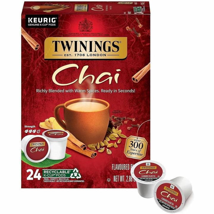 Image of TWININGS® Tea,Chai-Flavored,Black,K-Cup,24/BX