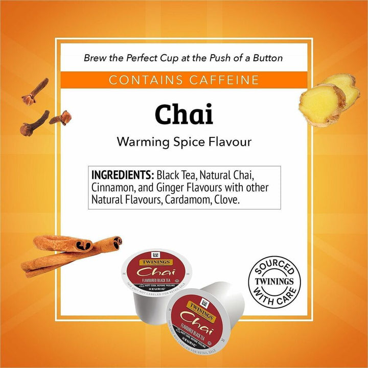 Image of TWININGS® Tea,Chai-Flavored,Black,K-Cup,24/BX