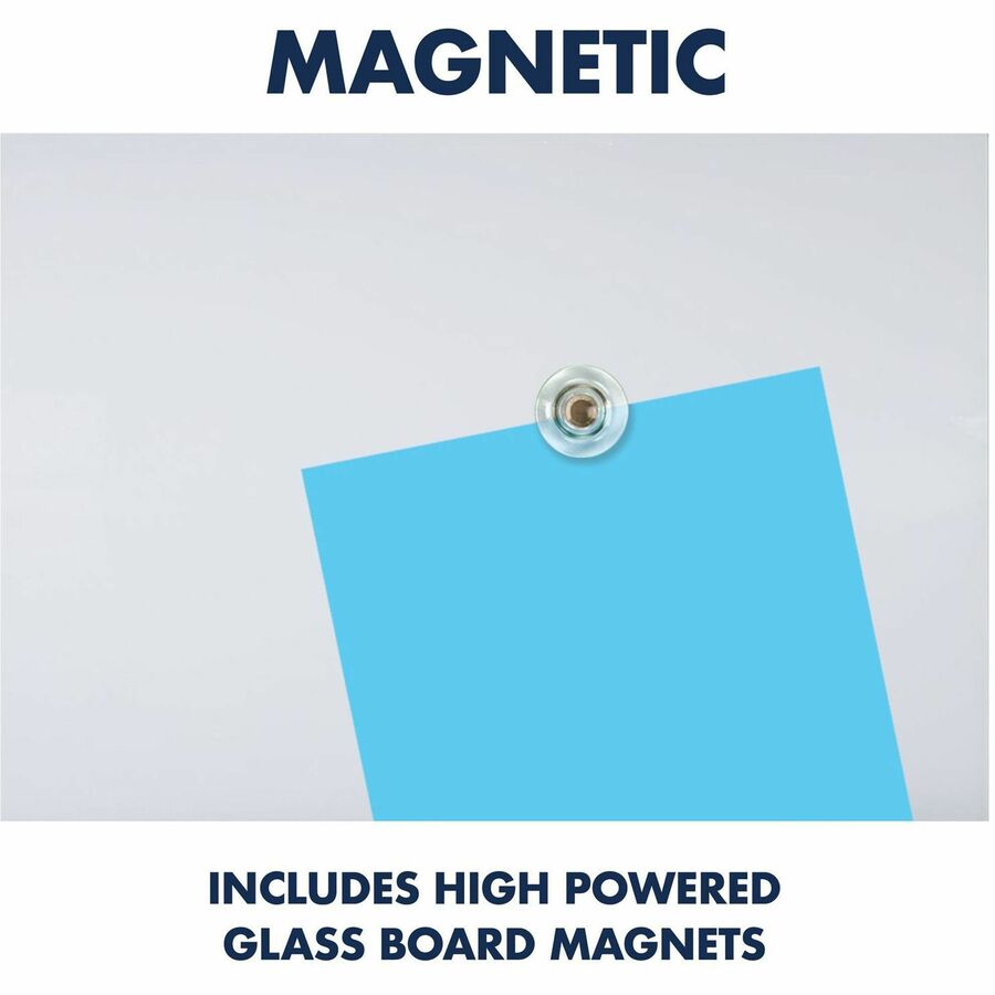 Image of Quartet® InvisaMount Magnetic Glass Marker Board, 39" x 22", White Surface