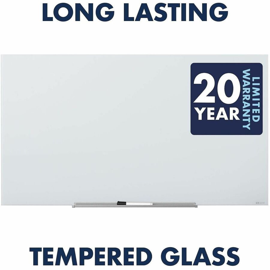 Image of Quartet® InvisaMount Magnetic Glass Marker Board, 39" x 22", White Surface