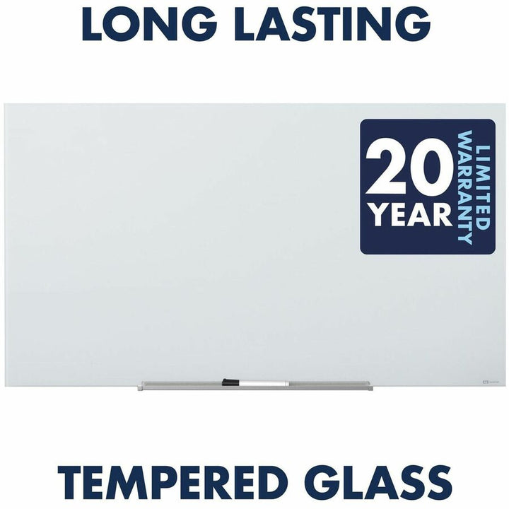 Image of Quartet® InvisaMount Magnetic Glass Marker Board, 50" x 28", White Surface