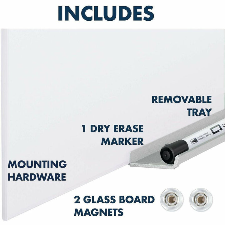 Image of Quartet® InvisaMount Magnetic Glass Marker Board, 74" x 42", White Surface