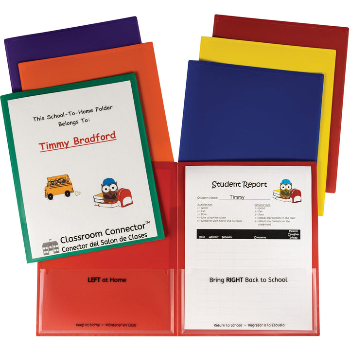 Image of C-Line® Folder, 2-Pocket, Poly, 50-Sht Cap, Letter, 36/BX, AST