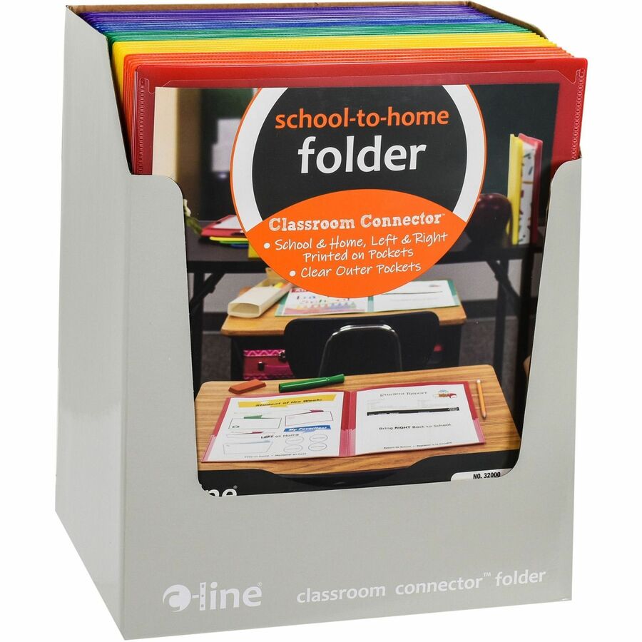 Image of C-Line® Folder, 2-Pocket, Poly, 50-Sht Cap, Letter, 36/BX, AST