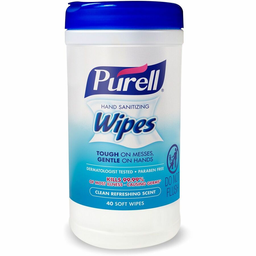 Image of GOJO® Hand Sanitizing Wipes, 40Shts, 6/CT, White