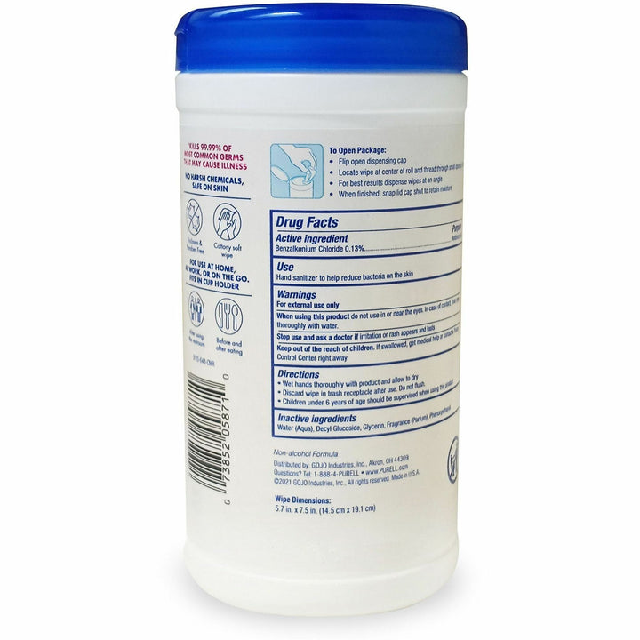 Image of GOJO® Hand Sanitizing Wipes, 40Shts, 6/CT, White