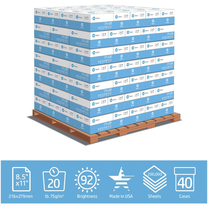 Image of Hewlett-Packard HP Paper,20Lb,92 GE/102 ISO,8-1/2"x11",500/RM,400RM/PL,WE