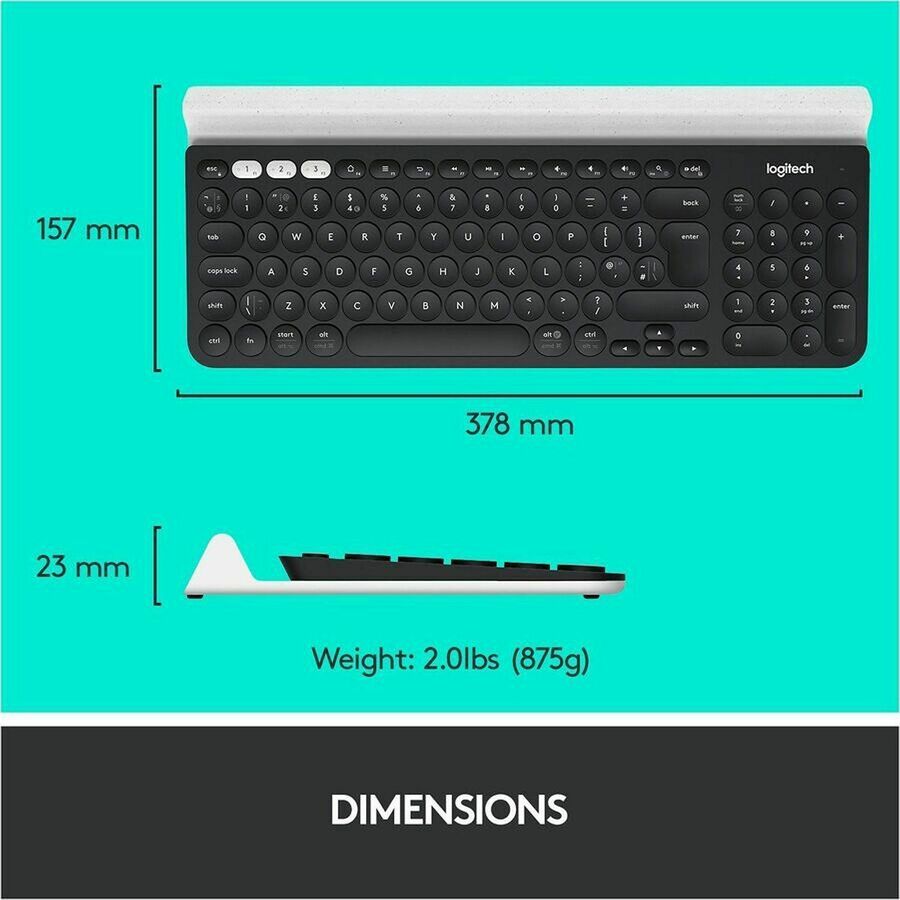 Image of Logitech® K780 Multi-Device Wireless Keyboard, Black