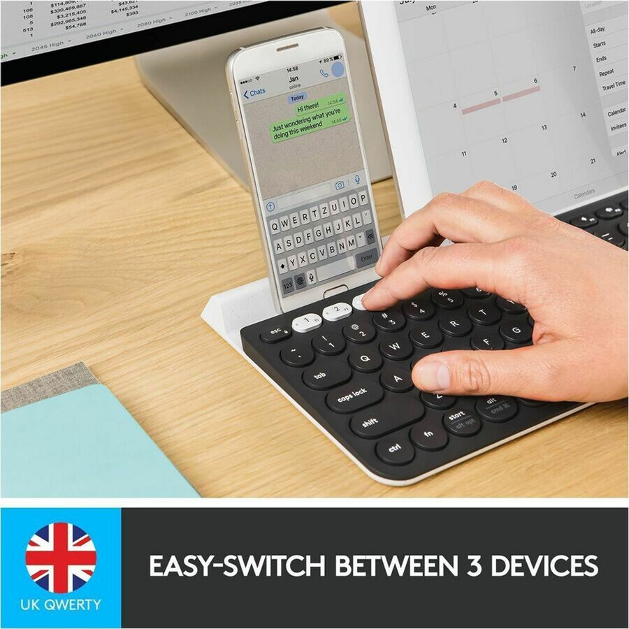 Image of Logitech® K780 Multi-Device Wireless Keyboard, Black