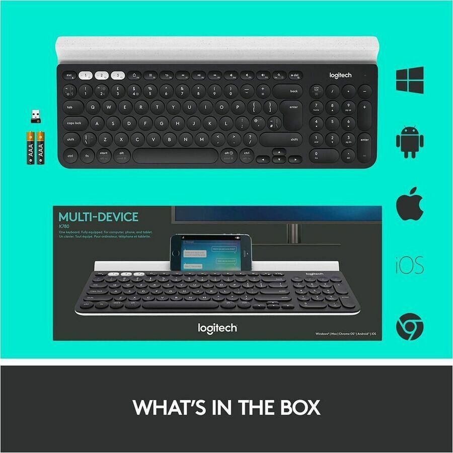Image of Logitech® K780 Multi-Device Wireless Keyboard, Black