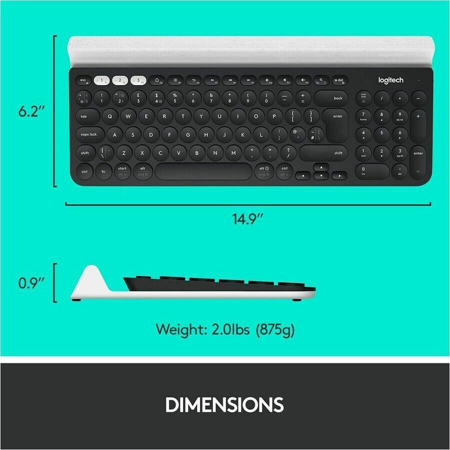 Image of Logitech® K780 Multi-Device Wireless Keyboard, Black
