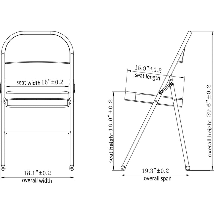 Image of Lorell 62527 Folding Chairs, Powder Coated Frame Color, Steel Frame Material, Black, 4 / Carton