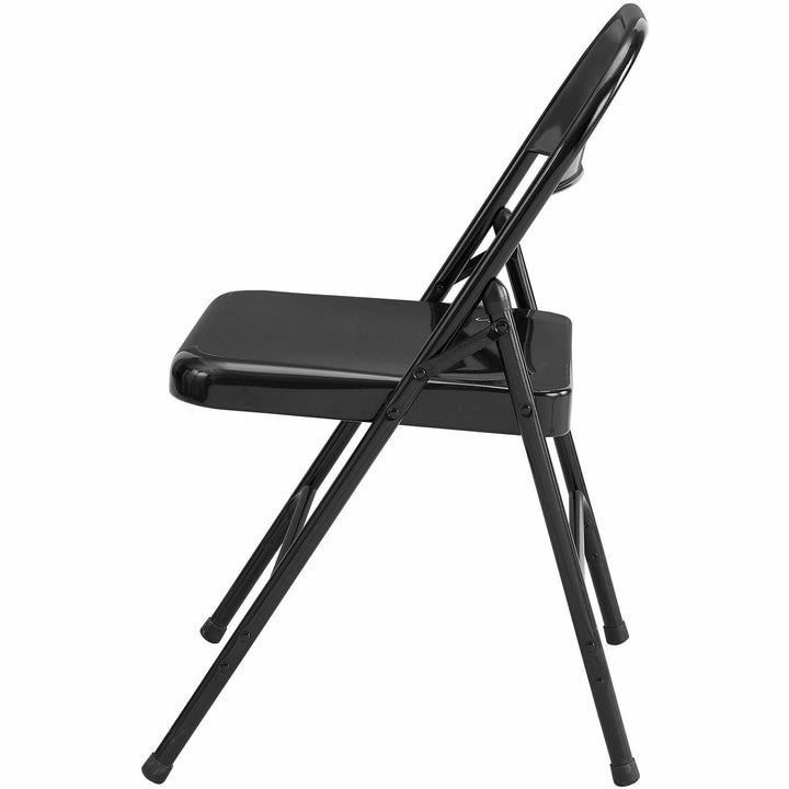 Image of Lorell 62527 Folding Chairs, Powder Coated Frame Color, Steel Frame Material, Black, 4 / Carton