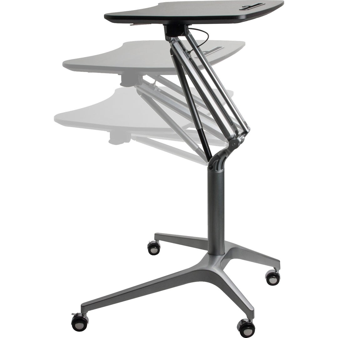 Image of Lorell Height Adj Mobile Desk, 28-1/4"x18-3/4"x41", Black