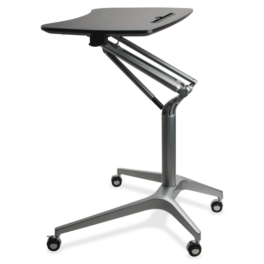 Image of Lorell Height Adj Mobile Desk, 28-1/4"x18-3/4"x41", Black