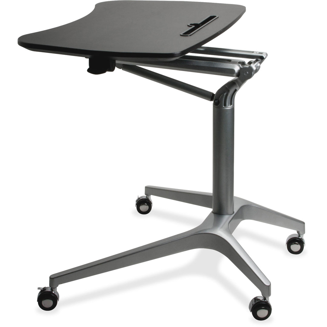 Image of Lorell Height Adj Mobile Desk, 28-1/4"x18-3/4"x41", Black