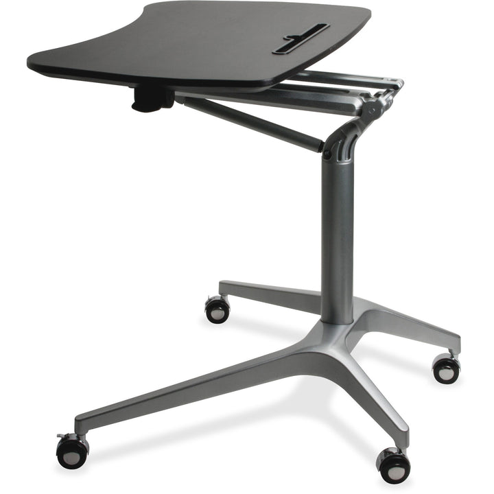 Image of Lorell Height Adj Mobile Desk, 28-1/4"x18-3/4"x41", Black