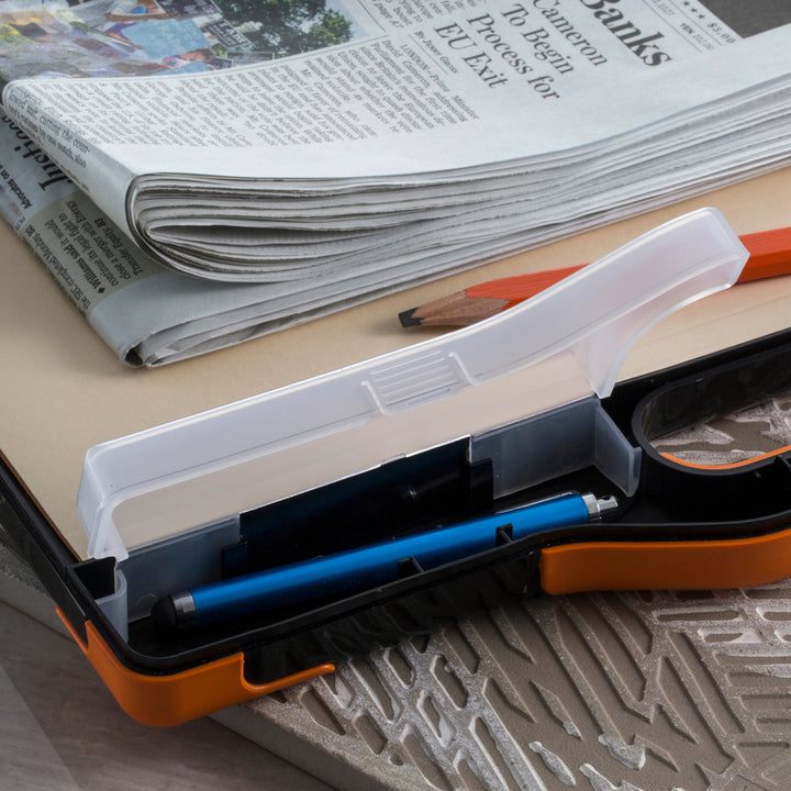 Image of Officemate Carry-All Clipboard Box, 13"Wx 2"Dx15-1/2"H, Black/Orange