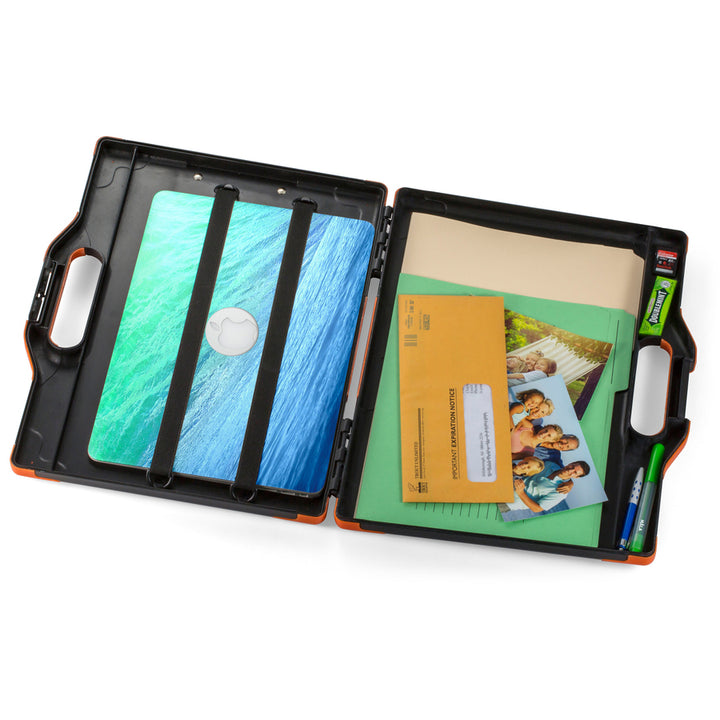 Image of Officemate Carry-All Clipboard Box, 13"Wx 2"Dx15-1/2"H, Black/Orange