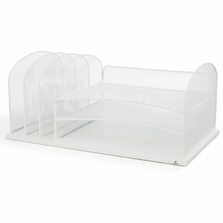 Image of Safco® Onyx Desk Organizer with Three Horizontal and Three Upright Sections, Letter Size Files, 19.5 x 11.5 x 8.25, White