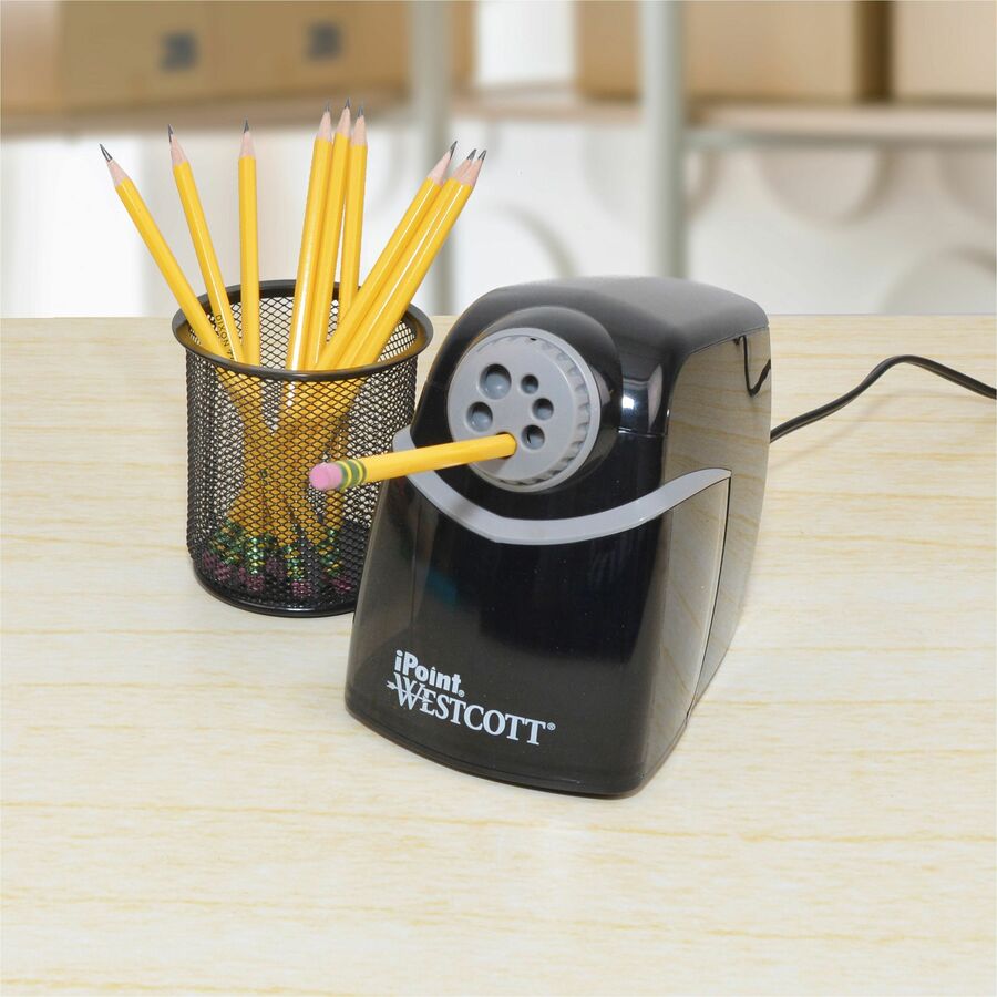 Image of Acme United Corporation Pencil Sharpener, 6-Hole, 5-3/4"Wx8-1/4"Lx7-3/4"H, Black