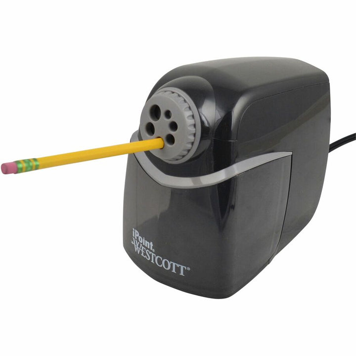 Image of Acme United Corporation Pencil Sharpener, 6-Hole, 5-3/4"Wx8-1/4"Lx7-3/4"H, Black